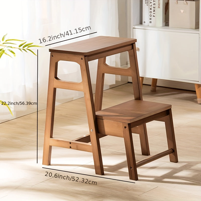 Folding Step Stool made from Bamboo - Convenient, Versatile Ladder Design for Home, Simple to Clean