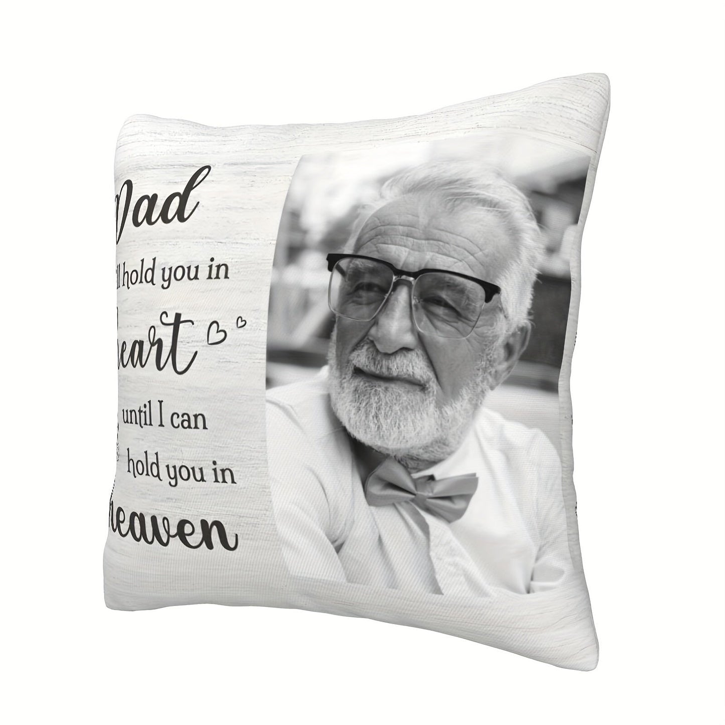 Customized Pillowcase with a Tribute to Dad - "Dad, You'll Always Be in My Heart" - Ideal Sympathy and Memorial Present for Loved Ones, Adding a Personal Touch to Home Decor (Pillow Not Included)