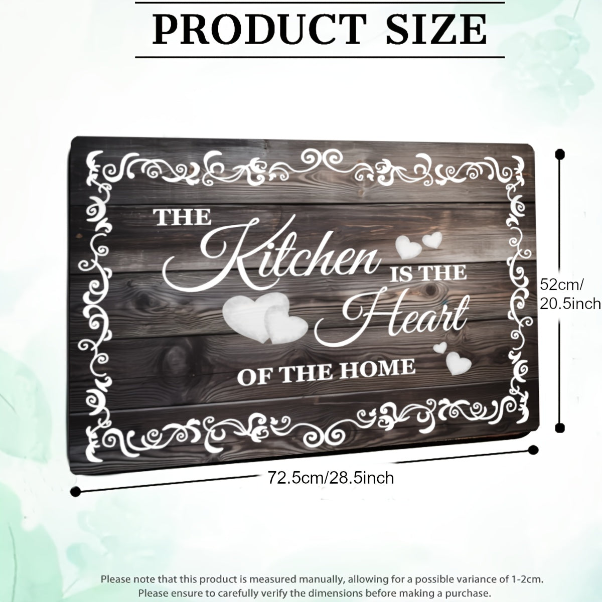 Transform your kitchen  with the "The Kitchen is the Heart of the Home" Diatom Mud Electric Glass Stove Top Cover. This versatile kitchen mat measures 72.39x52.07cm and features an anti-scratch rubber protective pad, making it ideal for use on ceramic