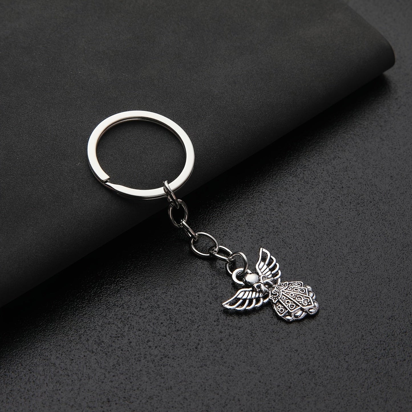 Guardian Angel Keychain Set of 50 - Elegant Silver Angel Keychain with Pendant, Perfect for Female Funeral Party Gifts and Handmade Keychain Crafts