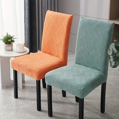 4/6pcs Stretch Jacquard Chair Cover - Bohemian Style, Removable, Washable, Polyester Spandex Material - For Dining Room, Kitchen, Wedding Party Home Decoration.