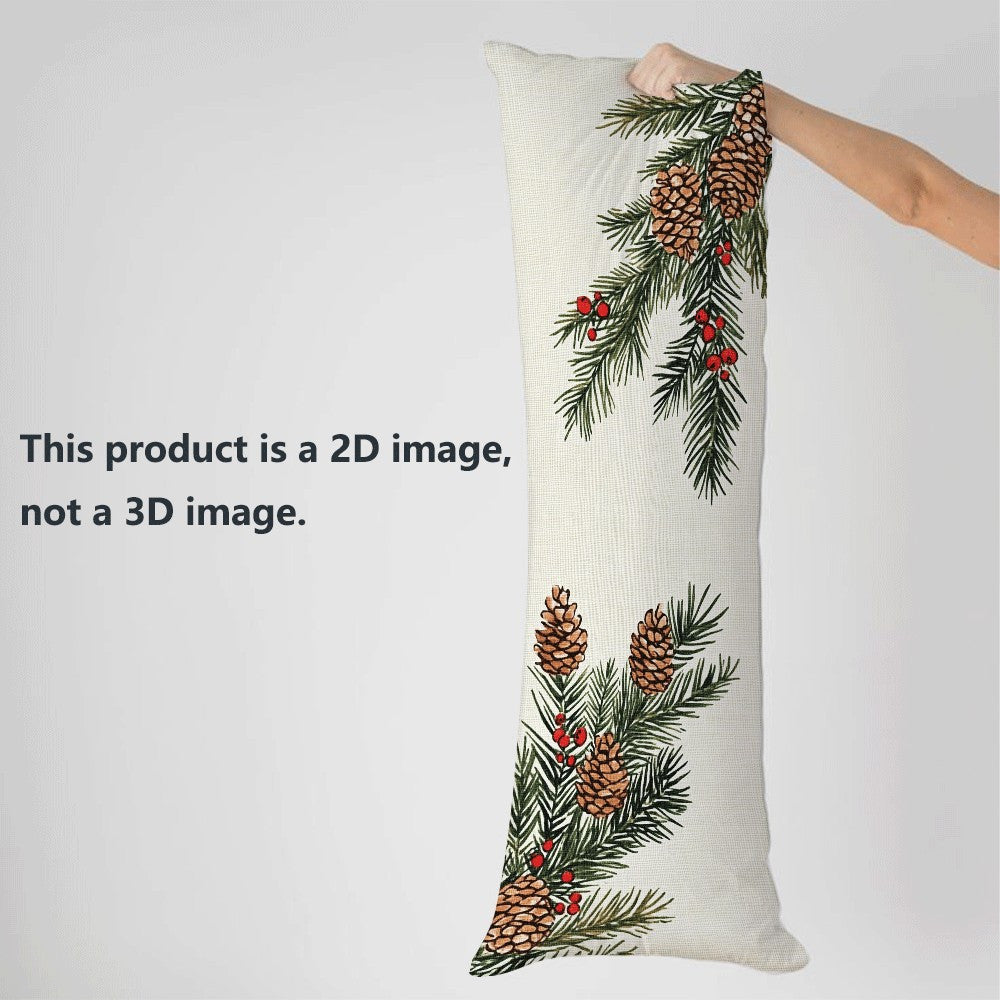 Long Body Pillow Cover made of cozy flannel fabric, measuring 137.16x50.8 cm. Features a zipper closure and is machine washable. Perfect for all-season use, this pillow cover has a casual style with a pine nut design, ideal for adding a touch of love