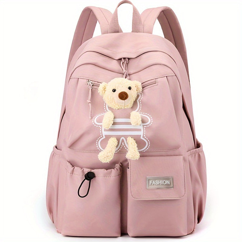 Trendy Korean backpack, perfect for students in middle and high school, captures youthful spirit.