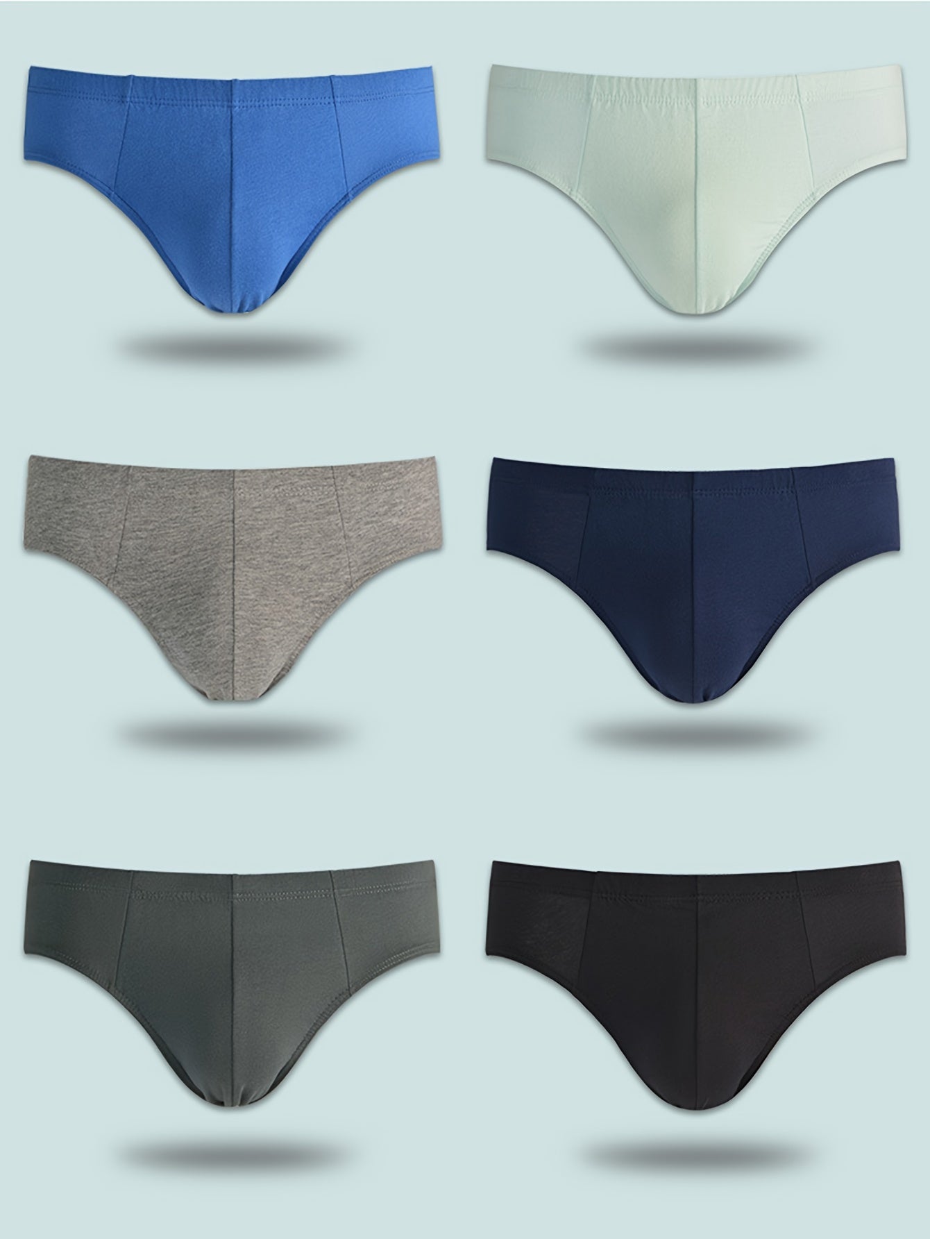 5 cotton briefs for men made of medium stretch knit fabric in a solid color, providing breathable comfort fit for all seasons.