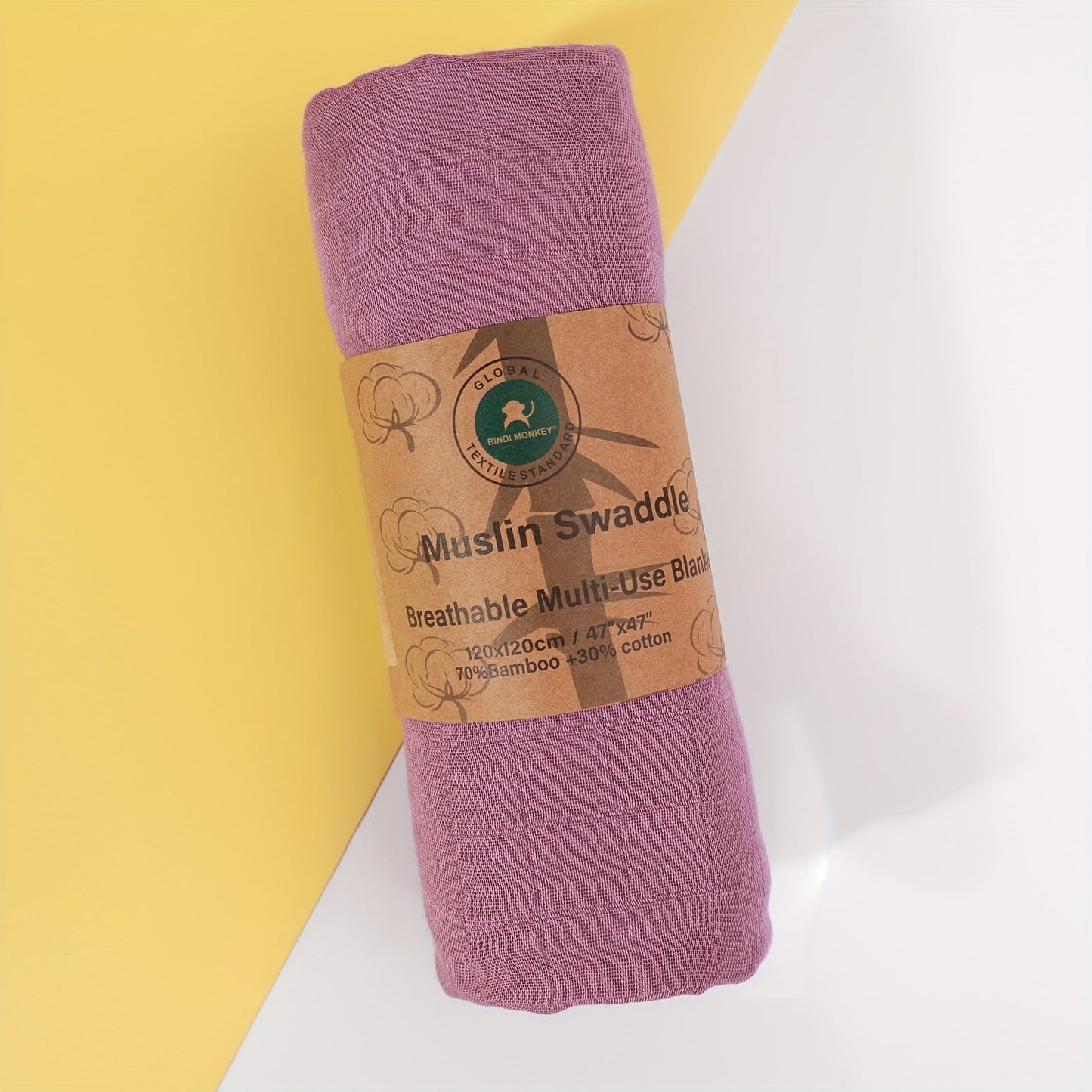 Sumptuously Soft and Breathable Bamboo Swaddle Blanket from Bindimonkey - Gentle on Skin, Hand Wash Recommended, Must-Have for Babies