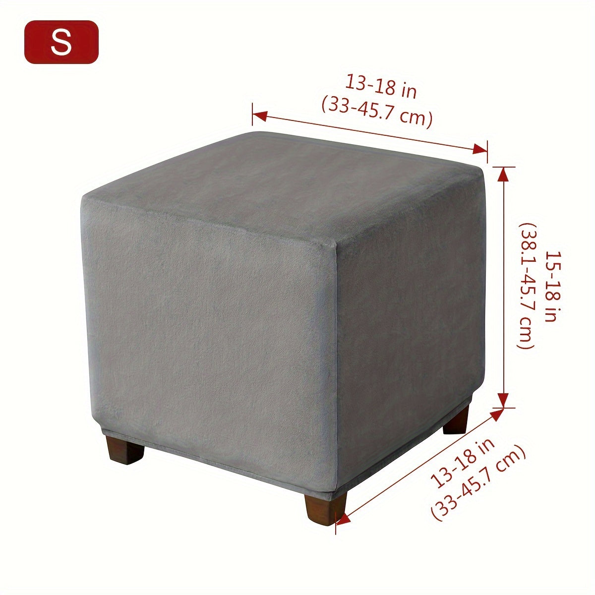 Soft silvery fox velvet footrest cover for square S size stool