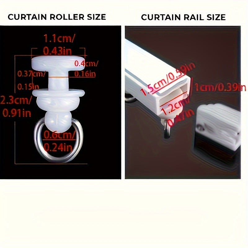 Convenient Self-Adhesive Curtain Track Set - Available in 1m, 1.4m, and 2m Lengths, Complete with 10 Additional Rollers & Stoppers - Ideal for Bay Windows, Doors, and Cabinets | Made from Long-lasting ABS Material