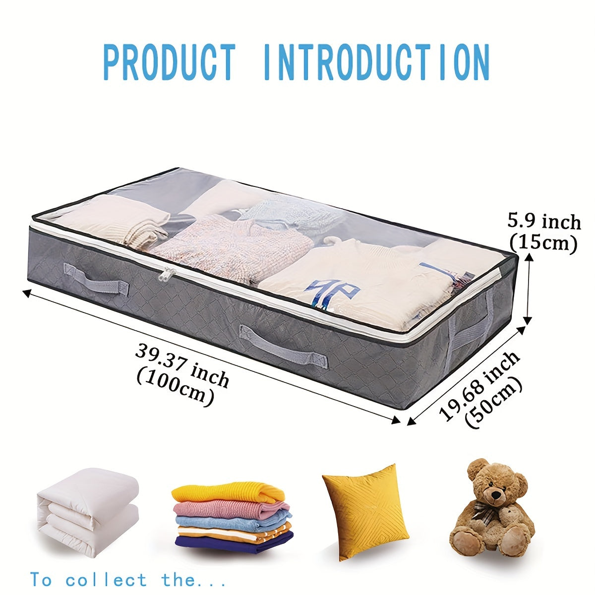 Storage bags for Thanksgiving, Halloween, and Christmas supplies, as well as under-bed quilt and clothing storage. These foldable, moisture-proof storage boxes have a large capacity and come with a visual transparent cover for easy organization during