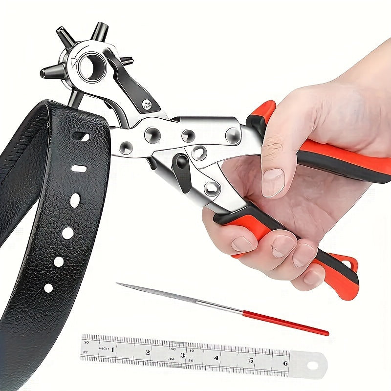 Leather belt punch pliers for sewing machine and hand tools.