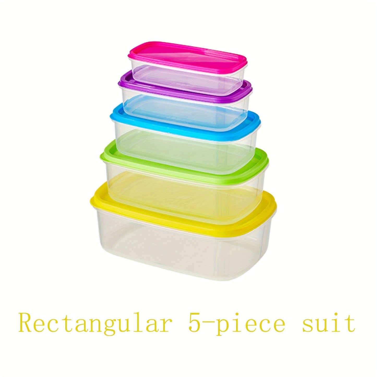 Keep your food fresh with the Rainbow Fresh-keeping Box Set. This set includes 4/5/6pcs containers with lids, perfect for storing large amounts of food. These reusable containers are perfect for storing food in the refrigerator, packing lunches, or