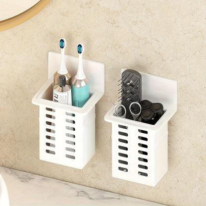 1 wall-mounted toothbrush holder for bathroom storage and organization with multifunctional toothpaste and toothbrush container.