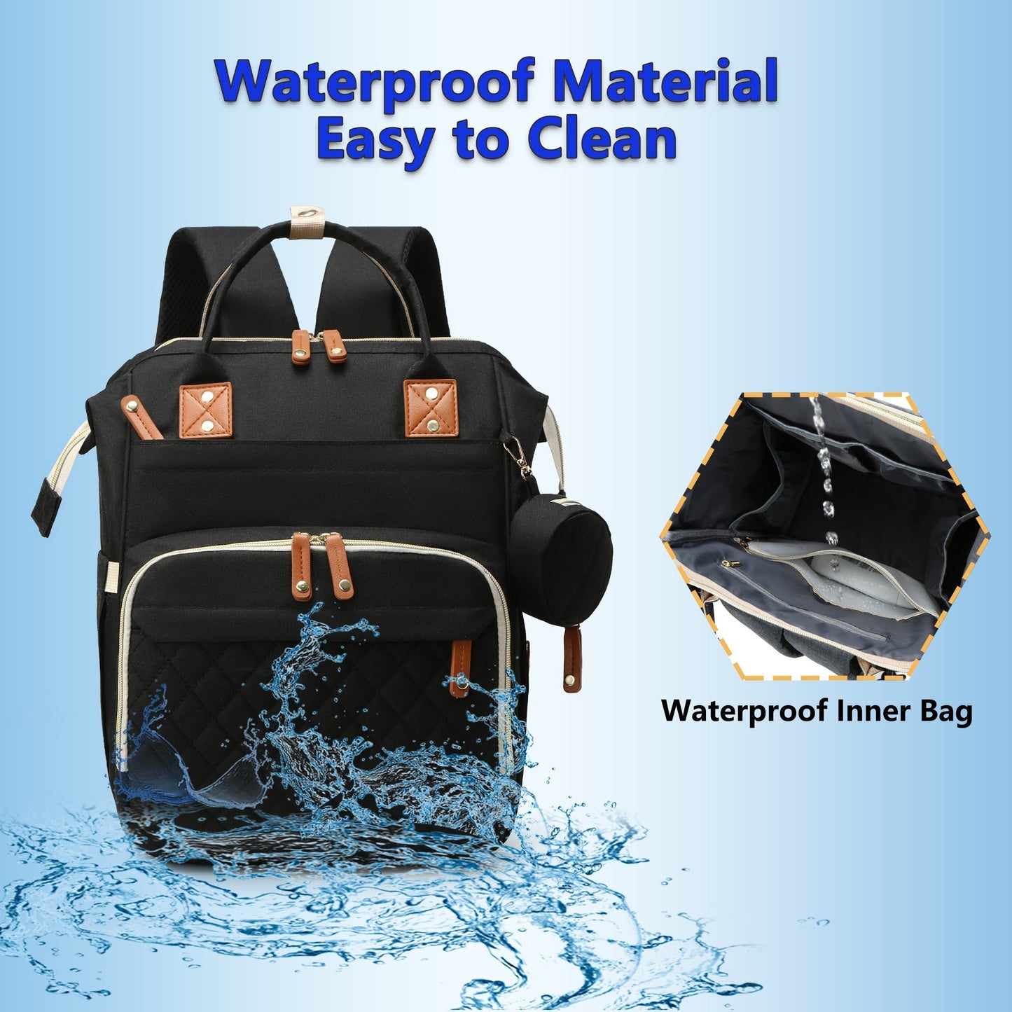 Get the Lamroro Diaper Bag Backpack, a stylish and functional bag with a built-in changing station. This multifunctional, waterproof travel backpack is perfect for any occasion, making it a great gift for Christmas, Halloween, Thanksgiving, or any other