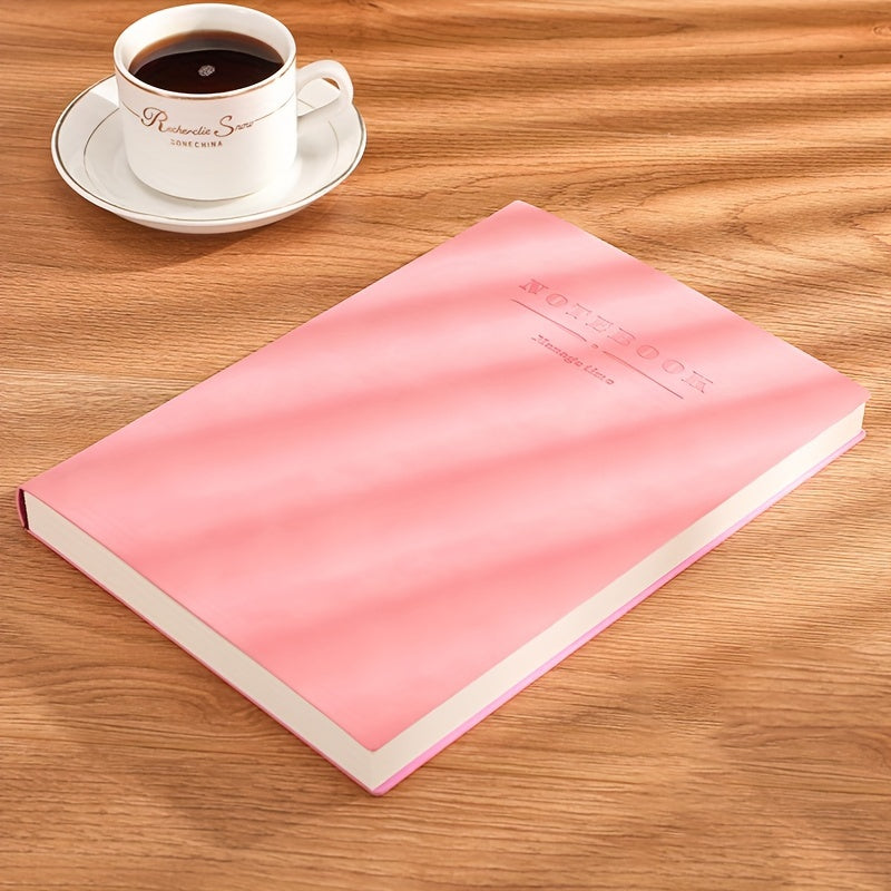 Personalized squared ruled soft leather notebook with bookmark is ideal for business meetings and academics.