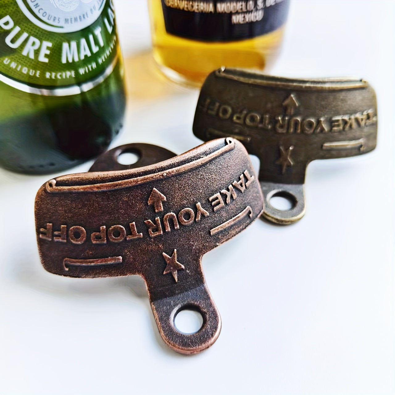 1pc Wall Mounted Beer Bottle Opener for DIY and Bar Decor.