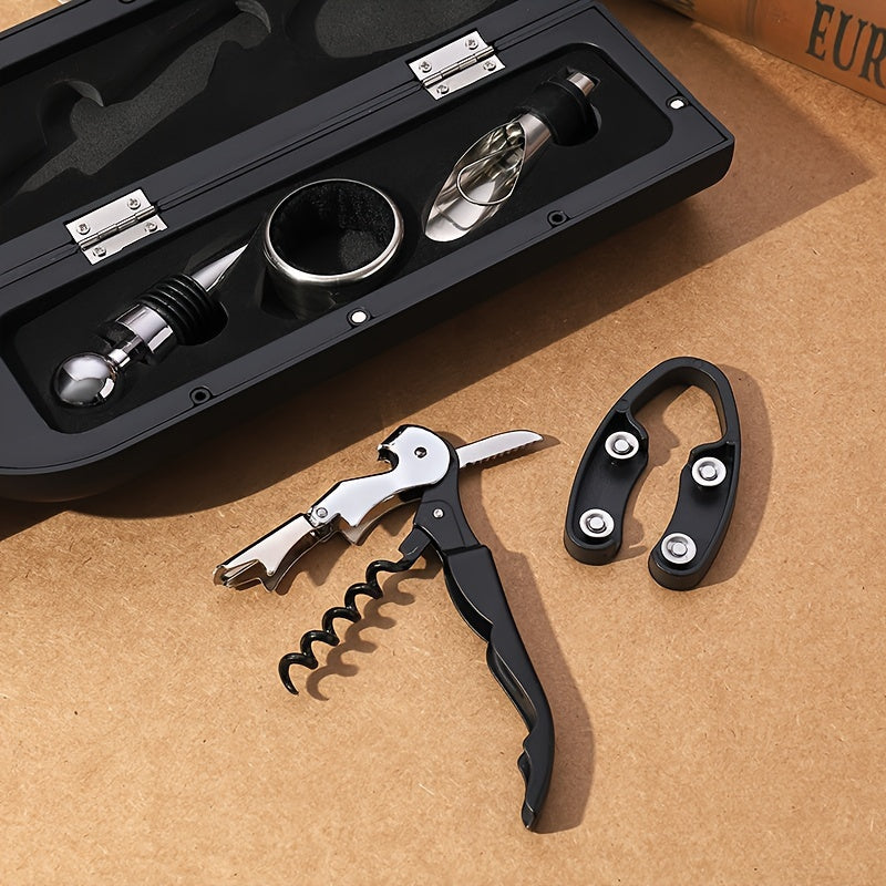 Premium 5-piece aluminum set includes all essential sommelier tools - no power required