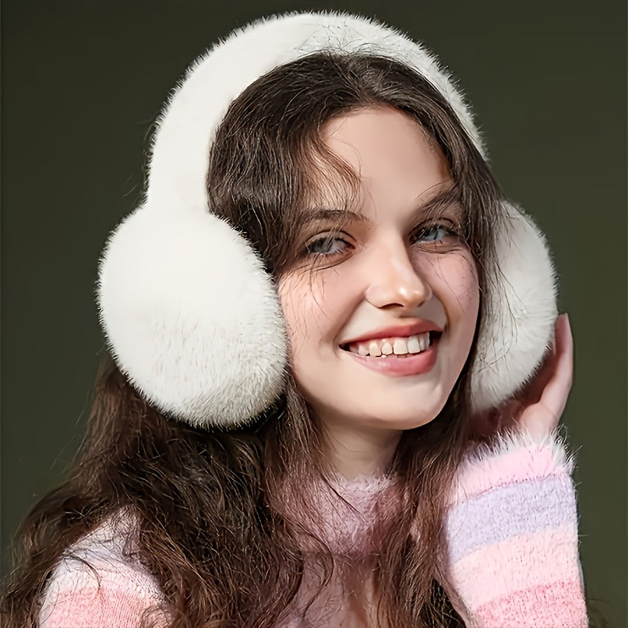 Stylish Plush Ear Warmers for Women - Adorable & Toasty Winter Ear Protectors, Flexible Fit, Easy to Hand Wash Polyester, Ultra-Comfortable