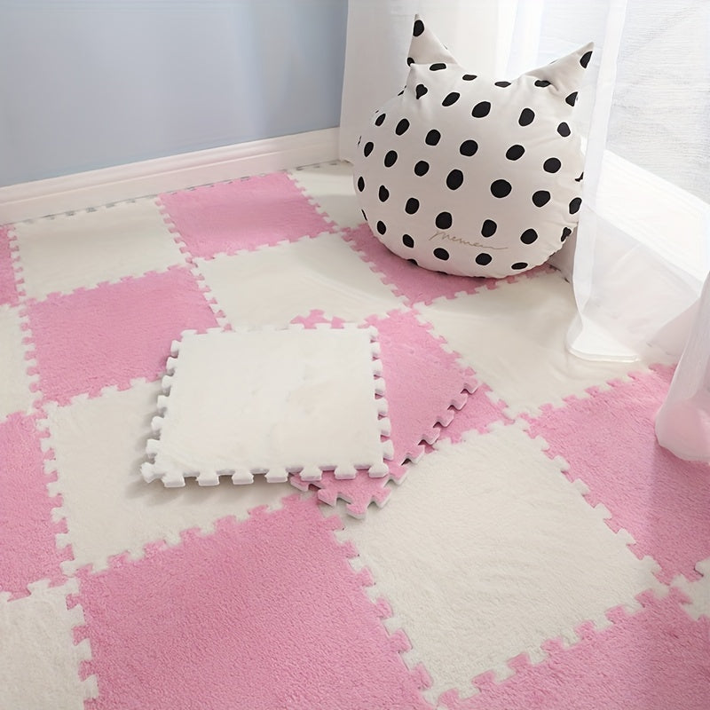 4 sets of interlocking rugs that are washable and perfect for crawling pads, refreshing floating window cushions, anti-fatigue pet mats, and carpets for home room supplies. Great for spring decor and high traffic areas, these are the perfect gift.