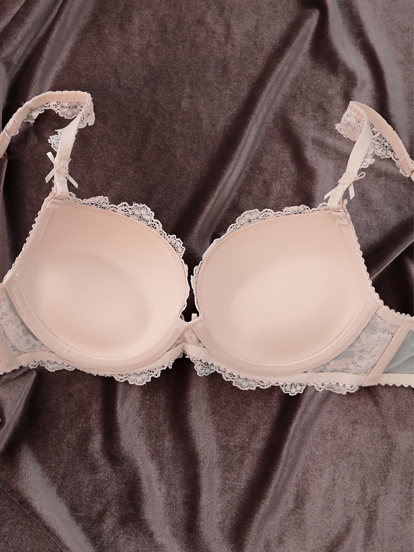 Scallop lace push up bra for women