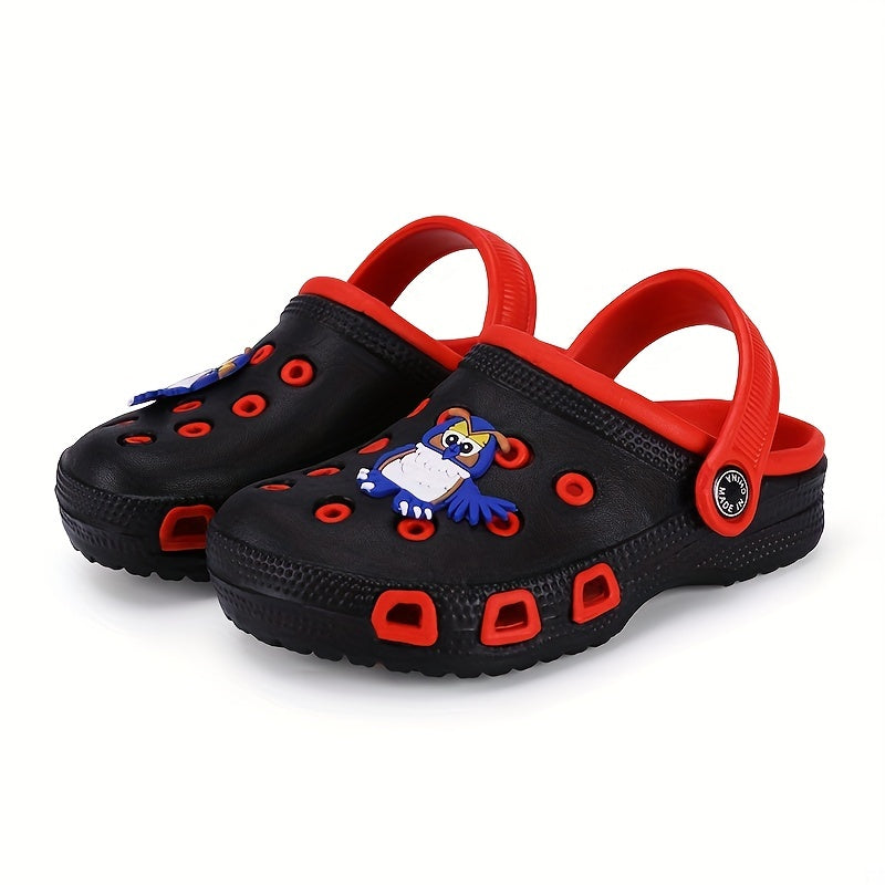 Boys Casual Cartoon Clogs with Non-slip Soft Sole and Assorted Colors.