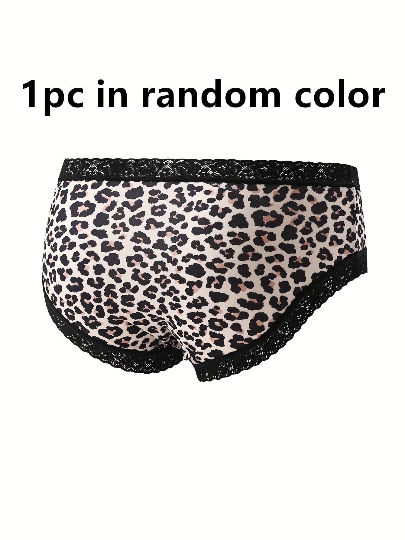 Mixed color leopard print low-rise lace women's panties.