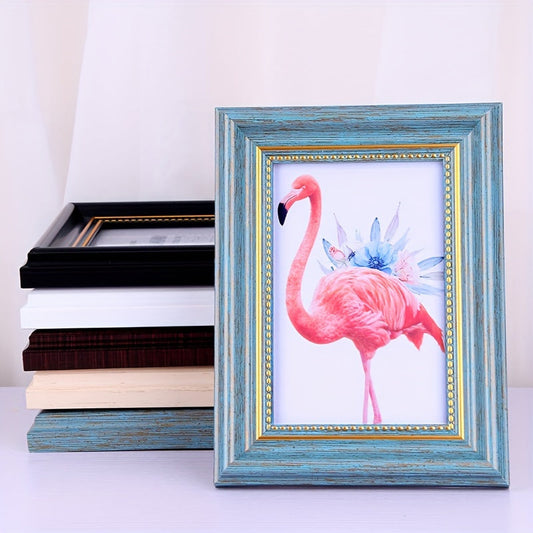 Retro Photo Frame Baby Commemorative Photo Frame with Display Stand, 12.7cm Art Work Picture Frame for Hanging on Wall