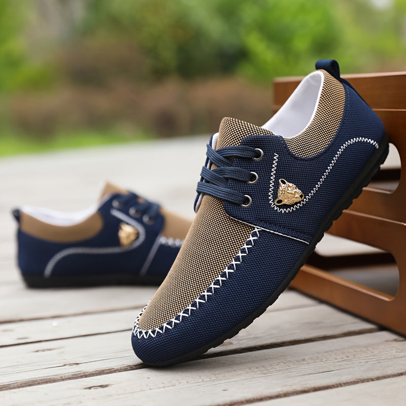 Men's business casual shoes, comfortable and durable. Suitable for all seasons, with non-slip PVC sole and fabric upper.