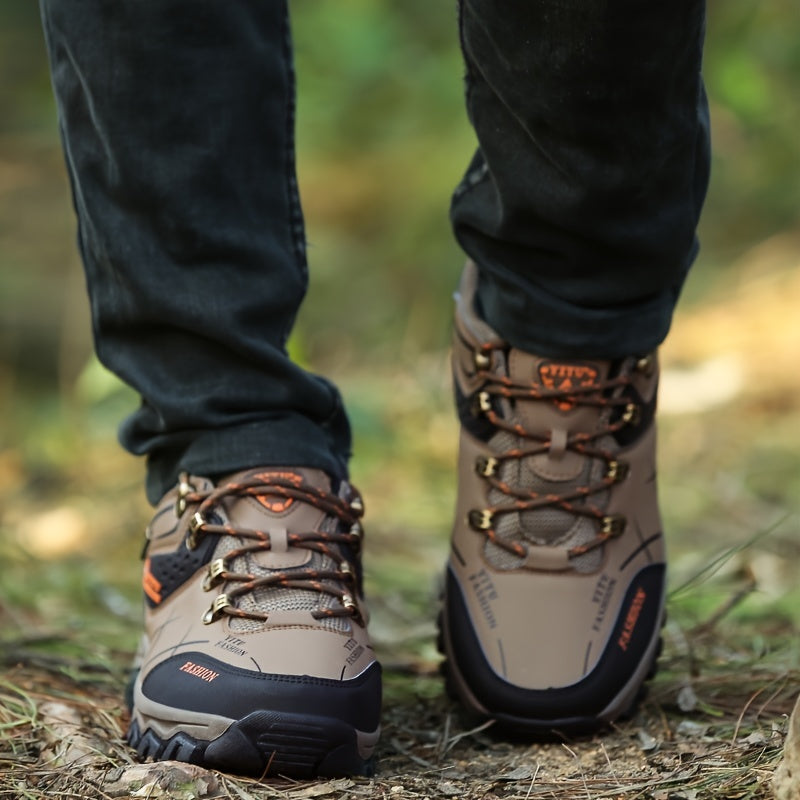 Men's durable hiking shoes - comfortable and anti-skid for hunting, camping, and trekking.