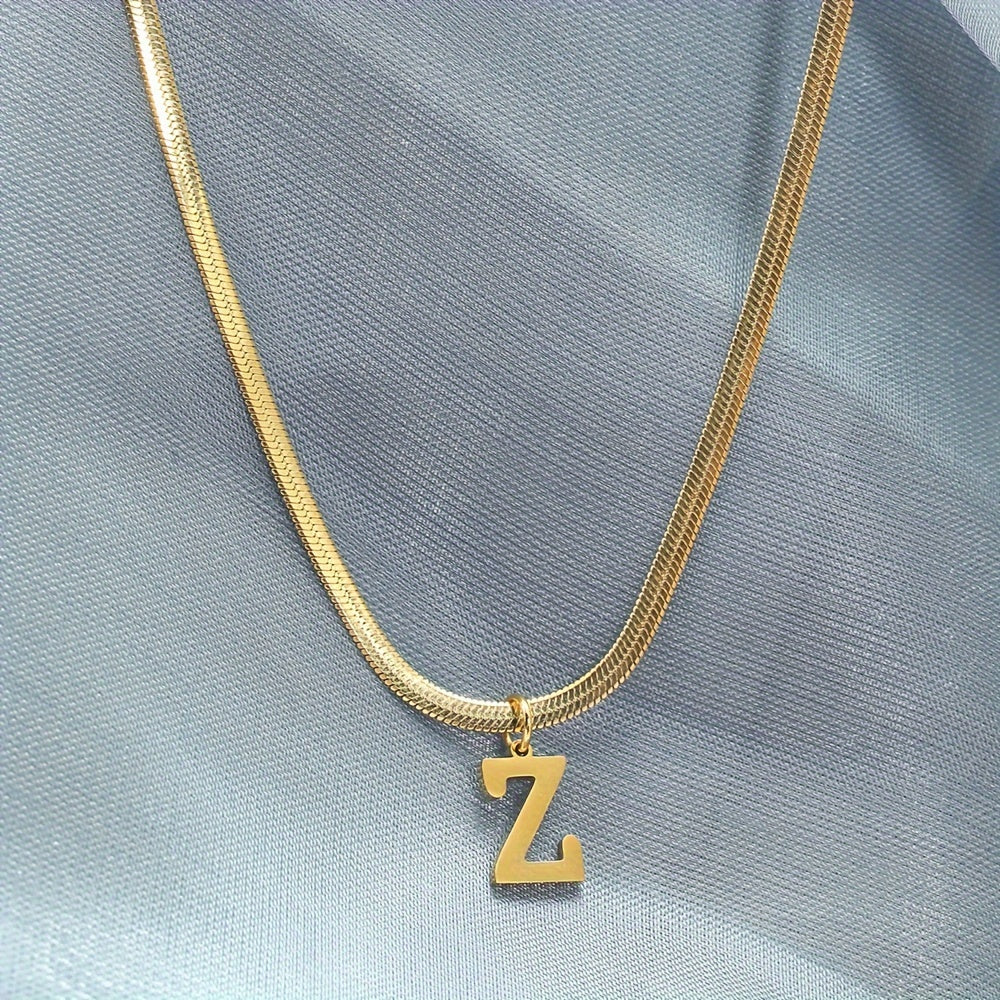 26 alphabet letter pendant chains, 18K golden plated stainless steel necklaces for women, perfect for everyday wear and gifting, featuring a versatile and elegant design.