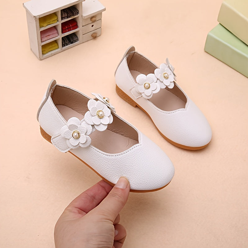 Stylish Flower Mary Jane Shoes for Girls: Lightweight, Non-Slip, Comfortable for Parties, All Seasons.