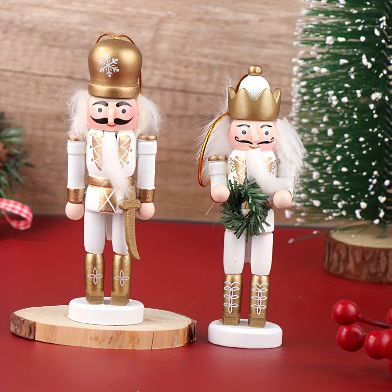 Wooden Nutcracker Soldier Ornament - 11.99cm Festive Christmas Decor for Tree or Tabletop, Ideal Christmas Tree Decoration