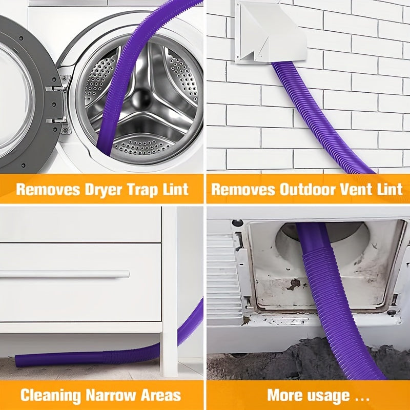 Purple Dryer Vent Cleaner Kit Vacuum Hose Attachment compatible with Dyson V15 V12 V11 V10 V8 V7 V6 Vacuum cleaners, Lint Remover, Dryer Lint Vacuum Attachment.