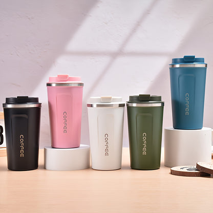 1pc Vacuum flask, portable thermal bottle made of stainless steel, leakproof tumbler with heat and cold retention, ideal for outdoor activities such as camping, hiking, driving, and car travel.