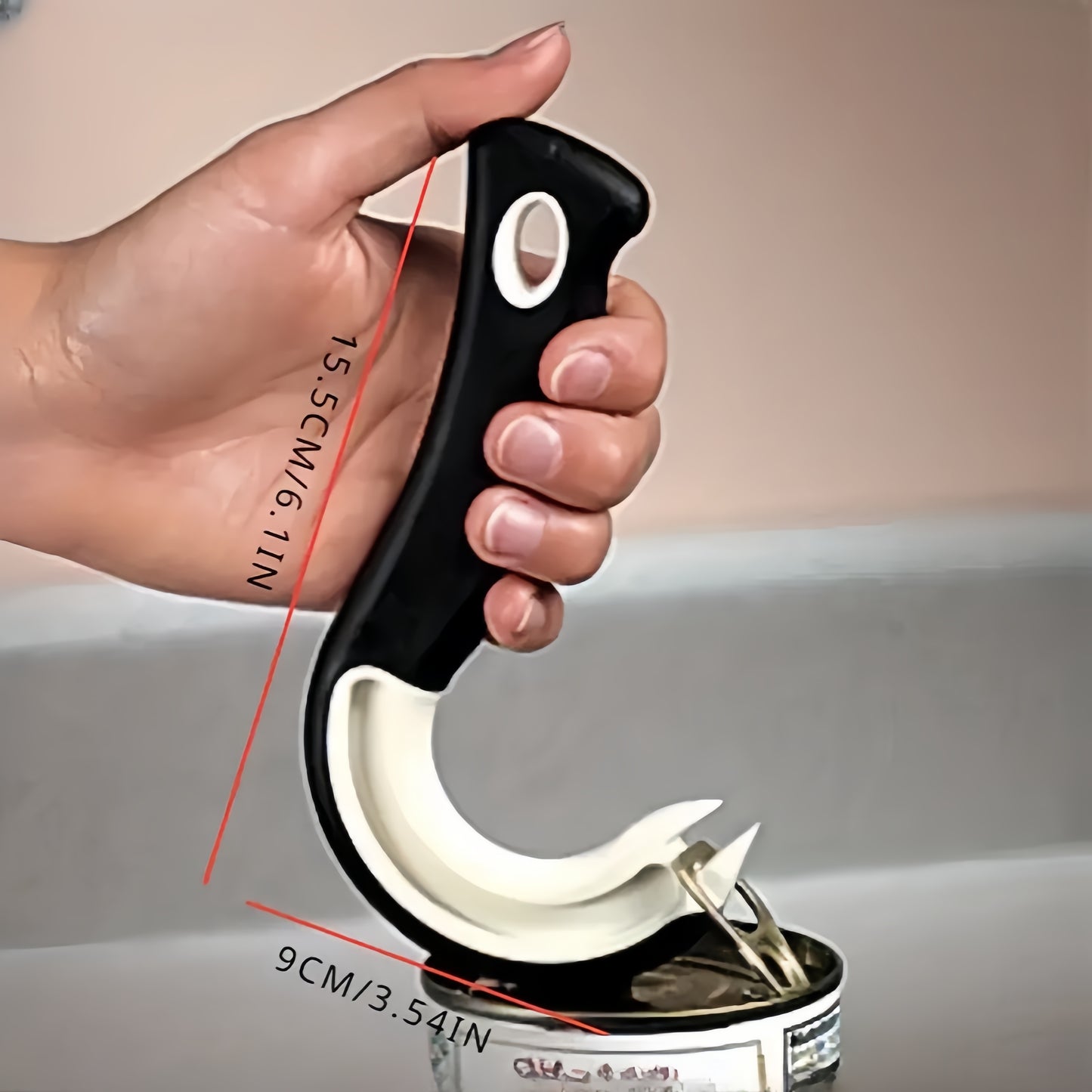 Versatile manual can opener with ergonomic design, ideal for opening jars and bottles. Made of durable plastic, perfect for various holidays. Does not require power.