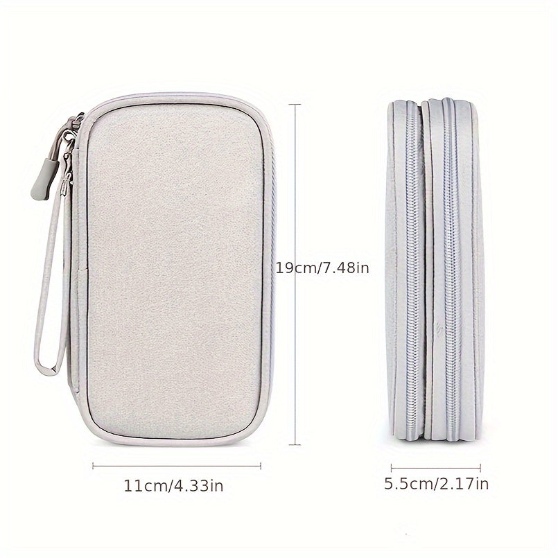 Travel cable organizer for cables, chargers, cell phones, and headphones.