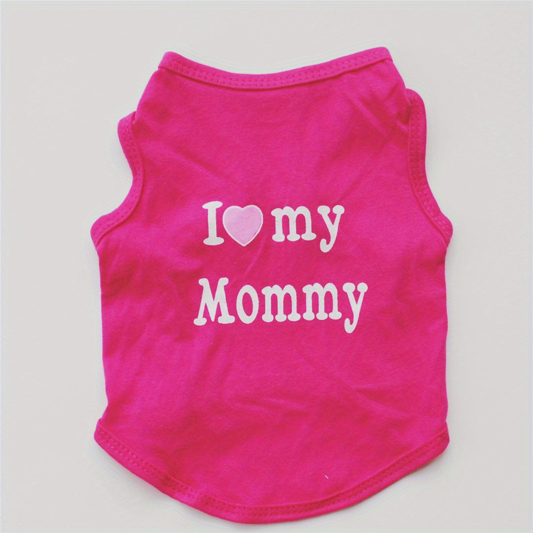 Cute 'I Love My Daddy/Mommy' graphic pet vest for summer parties, suitable for dogs and cats.