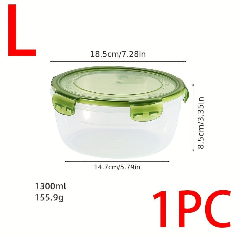 Set of 4 Storage Boxes, Contemporary Round Style for Fresh Food Storage, Convenient and Portable Containers for Refrigerator and Microwave Use, Perfect for Picnics, Camping, Back to School Supplies.