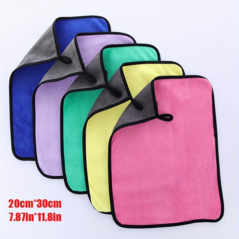 Thickened car cleaning towel set for interior and exterior maintenance.