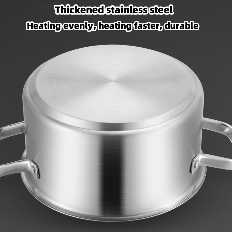 Set of 3 Stainless Steel Cookware with Handles & Lids - Includes 17.48cm, 21.29cm, 25.48cm Pots for Soups, Hot Pot, Noodles, Pasta & Seafood - Works with Induction & Gas Stoves - Comes in Colorful Gift-Ready Box