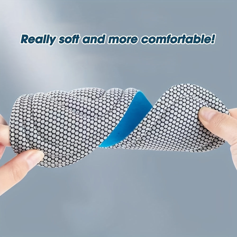 4 Memory Foam Insoles for Sports and Running Shoes, Customizable, Odor-Resistant, Sweat-Absorbing, and Breathable for Men and Women. Suitable for Running Year-Round.