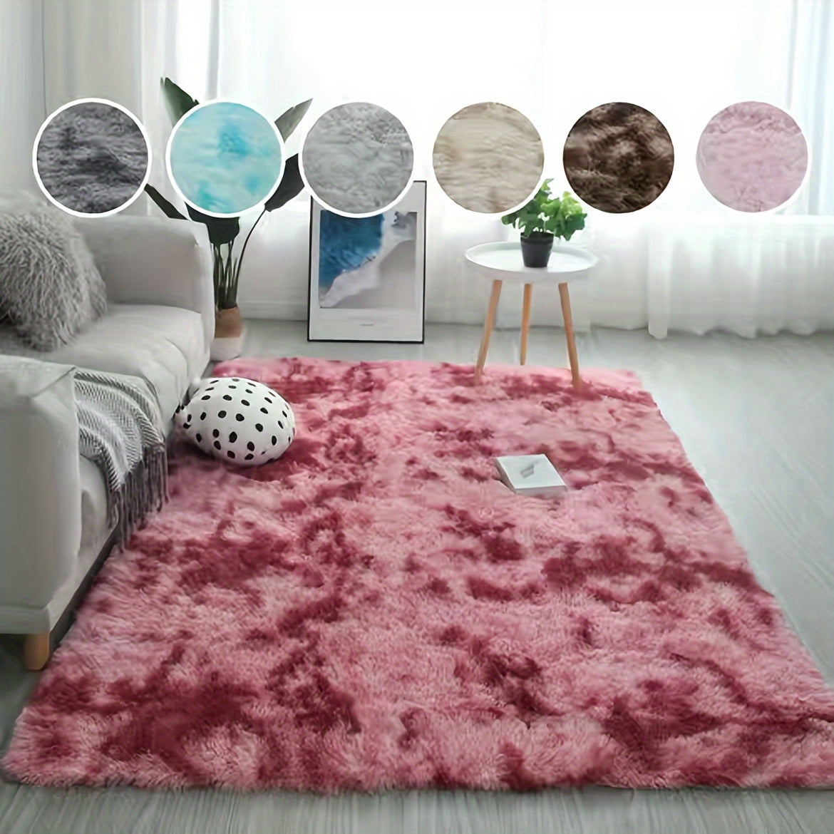 Luxurious Tie-dyed Plush Soft Indoor Carpet: This modern carpet is both water-absorbent and non-slip, making it perfect for living rooms and bedrooms. Its stain-resistant material adds to its home decor appeal, while providing a cozy touch to any area.