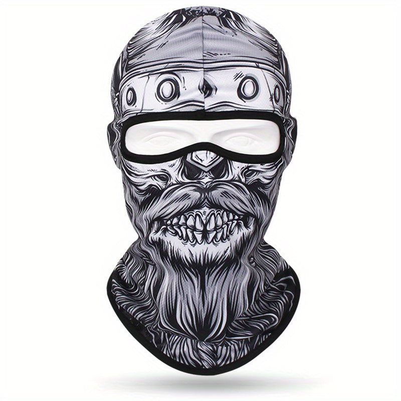 Full Face 3D Anime Skull Balaclava Ski Mask for Hip Hop Style, Suitable for both Men and Women, Perfect for Cycling, Motorcycle Riding, Skiing and Outdoor Sports