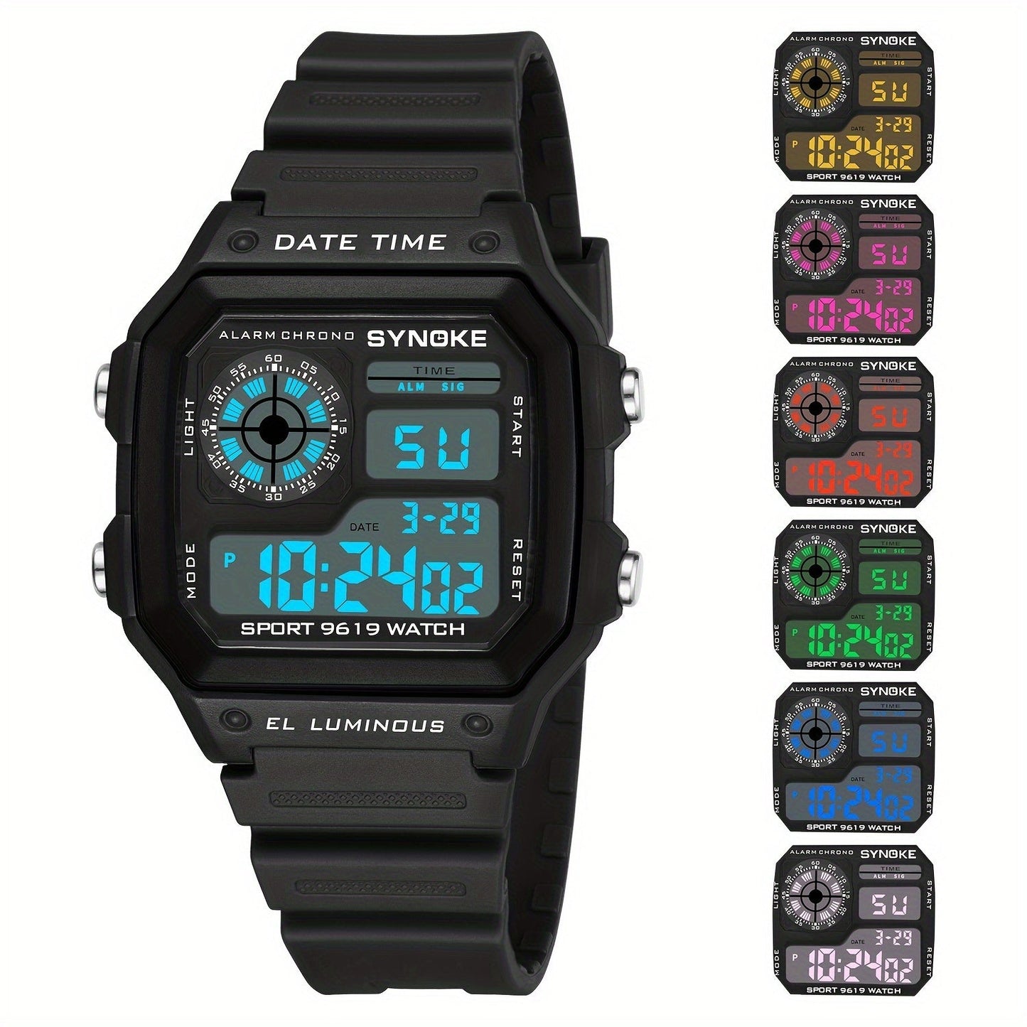 Shiny Waterproof Sports Men's Square Watch, Perfect Gift Option