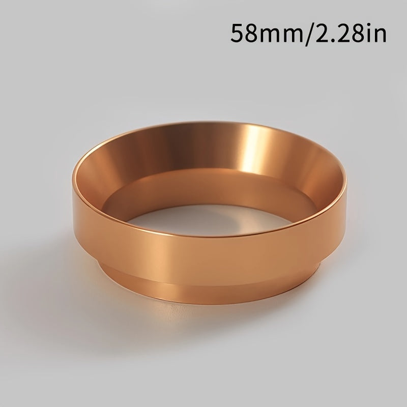 Durable Espresso Barista Tool: Aluminum Alloy Magnetic Round Ring Coffee Dosing Ring for 51mm, 53mm, and 58mm.