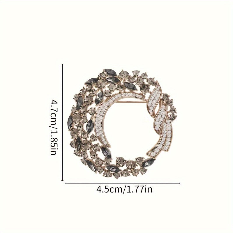 Stunning Zirconia Flower Wreath Brooch - Ideal for Birthday, Anniversary, Valentine's, or Christmas Presents