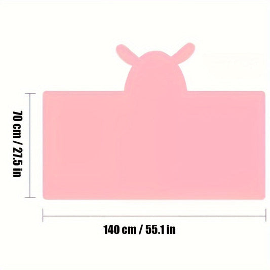 Soft and Cozy Microfiber Kids' Hooded Bath Towel with Ears - Super Absorbent Pink Sheep Design for Kids, Machine Washable - Ideal Gift for Boys and Girls, 69.85x139.95 cm