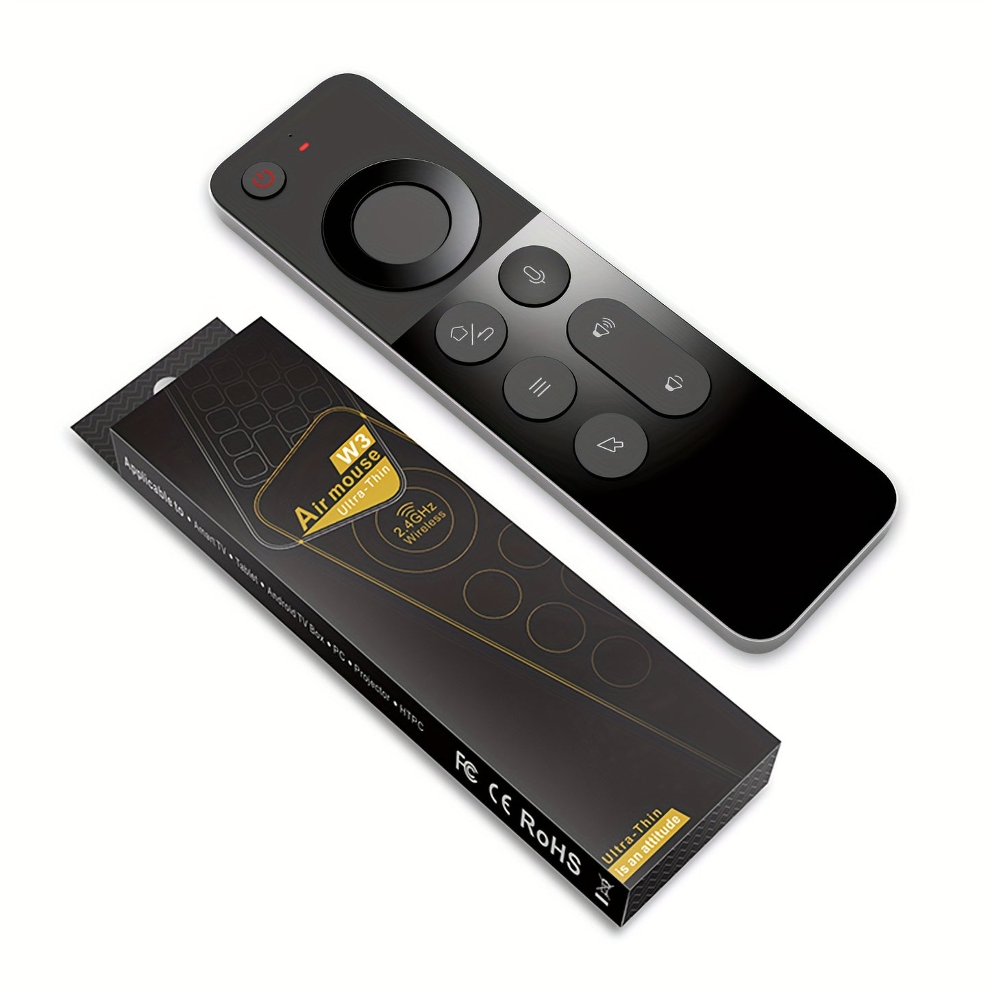 W3 Air Mouse Remote with Voice and Motion Control, Keyboard, Infrared, and Learning Function.