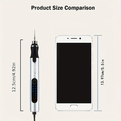 1 Set Cordless Rotary Tool with battery, adjustable speed carving pen for wood engraving.