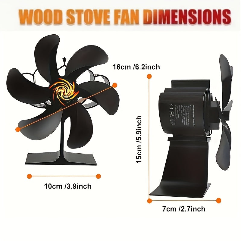 Get ready for the holidays with the 1pc EcoPulse 6-Blade Thermal Venturi Stove Fan! This non-electric fan is made of durable aluminum alloy and features a high-speed blower for wood and gas heating. It includes multiple components and is the ideal gift