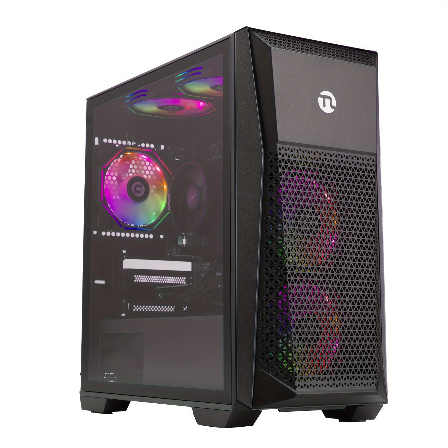 NINGMEI Gaming Desktop Computer with AMD Ryzen 7 5700G, Radeon Vega8, 16GB DDR4 Memory, 1TB SSD, 6 RGB Fans, Win11