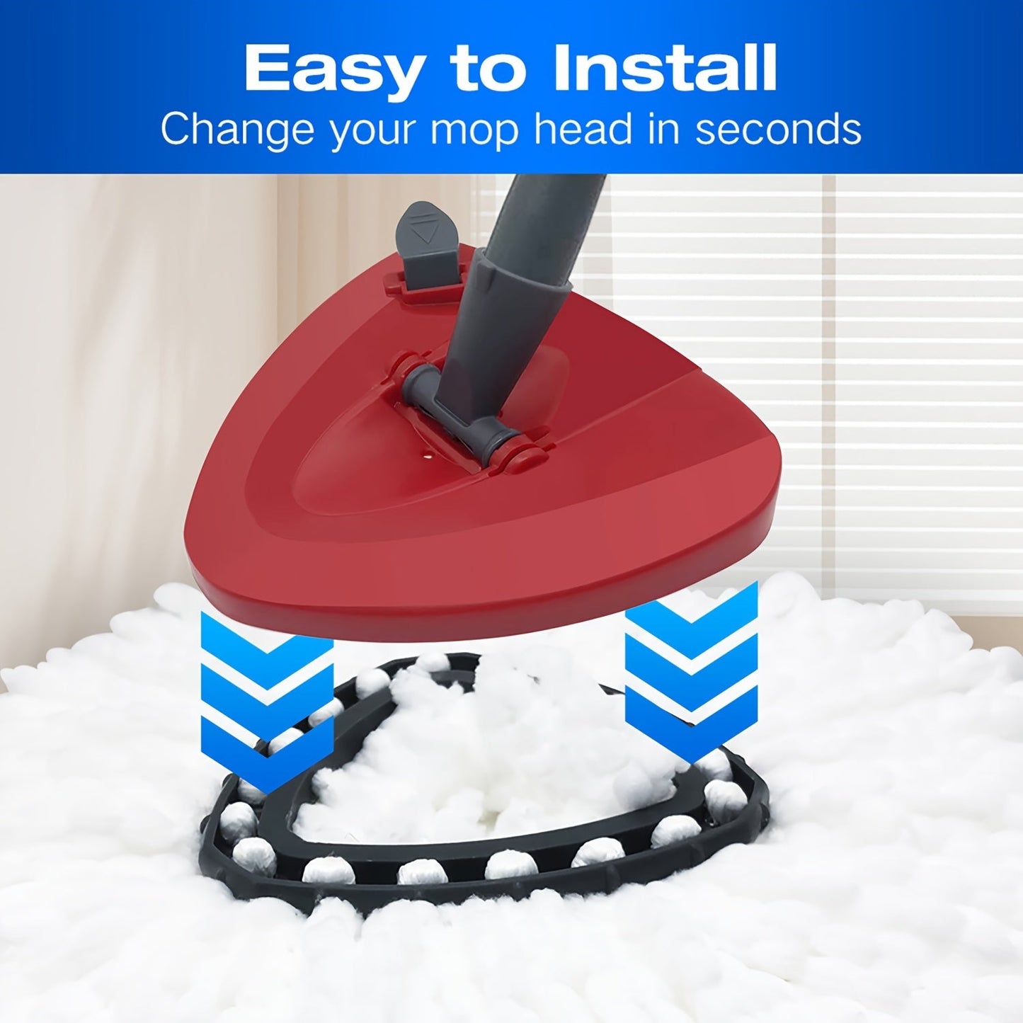 The Home Times Mop Replacement Parts includes 2 Microfiber Mop Heads, 1 Retractable 3-Section Mop Handle (55.88-124.46cm), and 1 Mop Base Cover Set specifically designed for the O-Ceda EasyWring 1-Tank Spin Mop System. This versatile set is suitable for